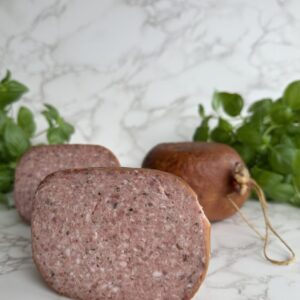 Hausmacher Schwartenmagen in der Blase geräuchert